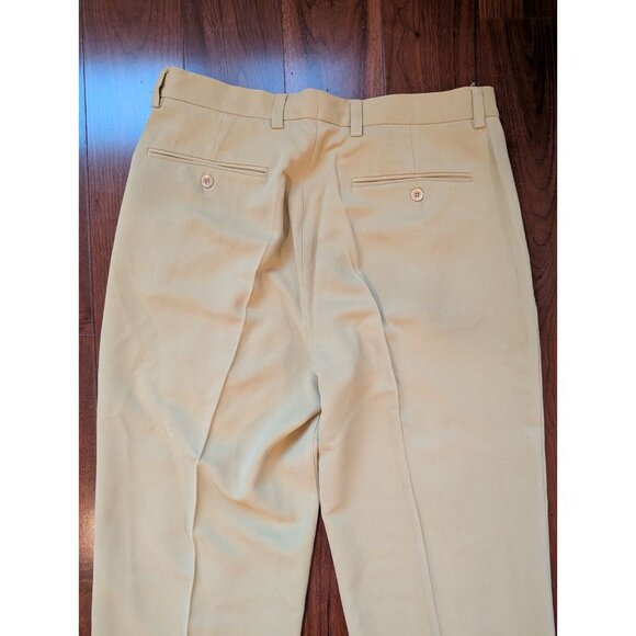 Tommy Bahama Dress Pants Men's 34x30 Beige 100% Silk Pleated Front Resort Beach - Picture 3 of 8